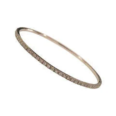 Shiny gold bracelet-18kt White Gold Diamond Bangle