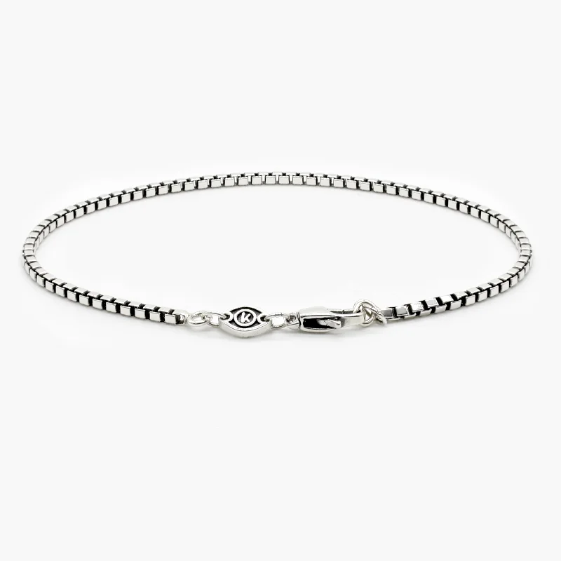 Optic bracelet-2.5mm Sterling Silver Box Chain Bracelet