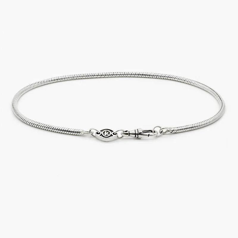 Textured iron bracelet-2.5mm Sterling Silver Snake Chain Bracelet