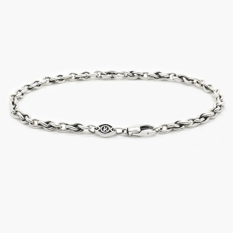 Fine-edged bracelet-4mm Sterling Silver "Hydra" Chain Bracelet