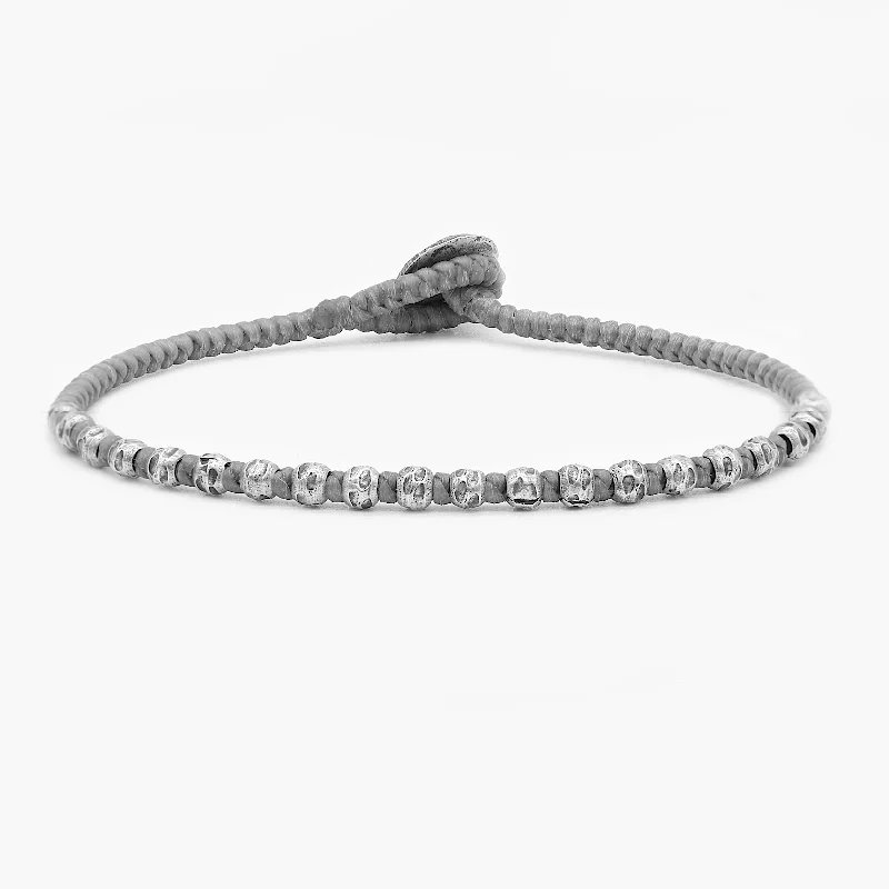 Shiny gold bracelet-Braided "Kamasan" Silver Bracelet (Grey)