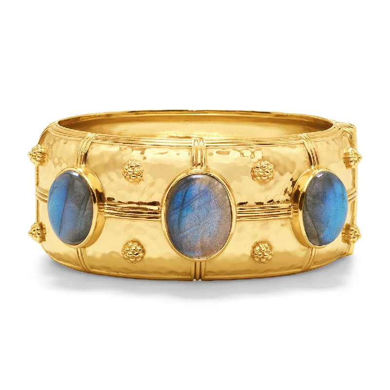 Narrow-tier bracelet-Cleopatra Grande Hinged Bangle - Gold/Blue Labradorite