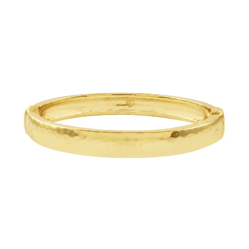 Rising bar bracelet-Cleopatra Oval Hinged Bangle - Gold