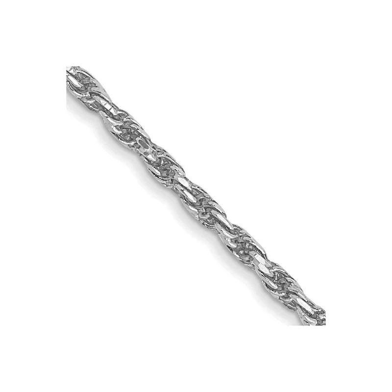 Deep-set bracelet-Curata 10k White Gold Solid 1.5mm Diamond Cut Rope Chain Bracelet Lobster Claw