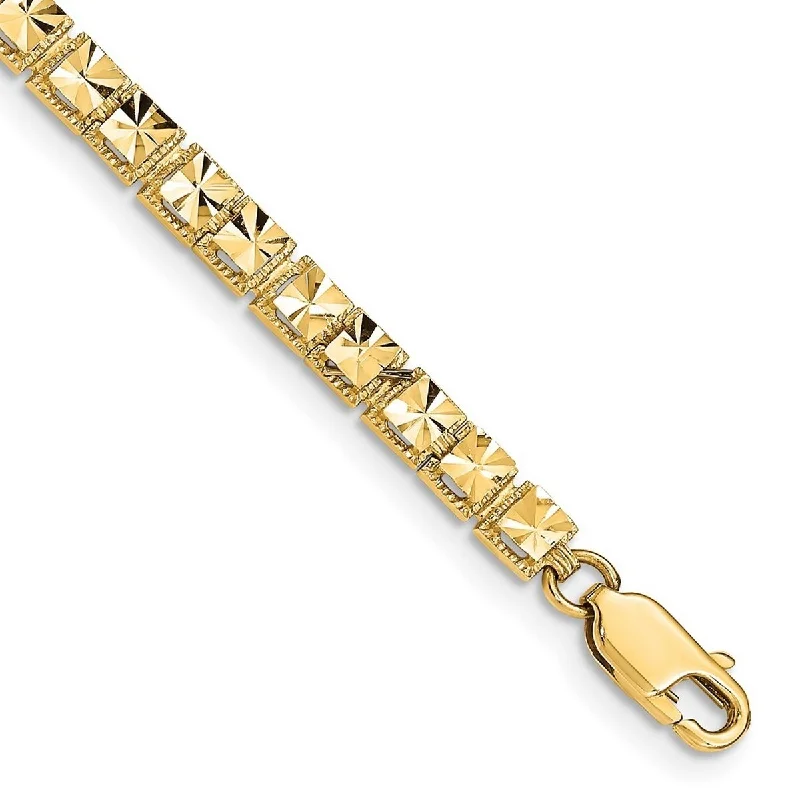 Inscribed initial bracelet-Curata 14k Sparkle Cut Bracelet 7.25 Inch