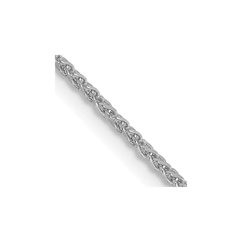 Smooth-cut bracelet-Curata 14k White Gold Lobster Claw Closure 1.2mm Solid Sparkle Cut Spiga Chain Bracelet