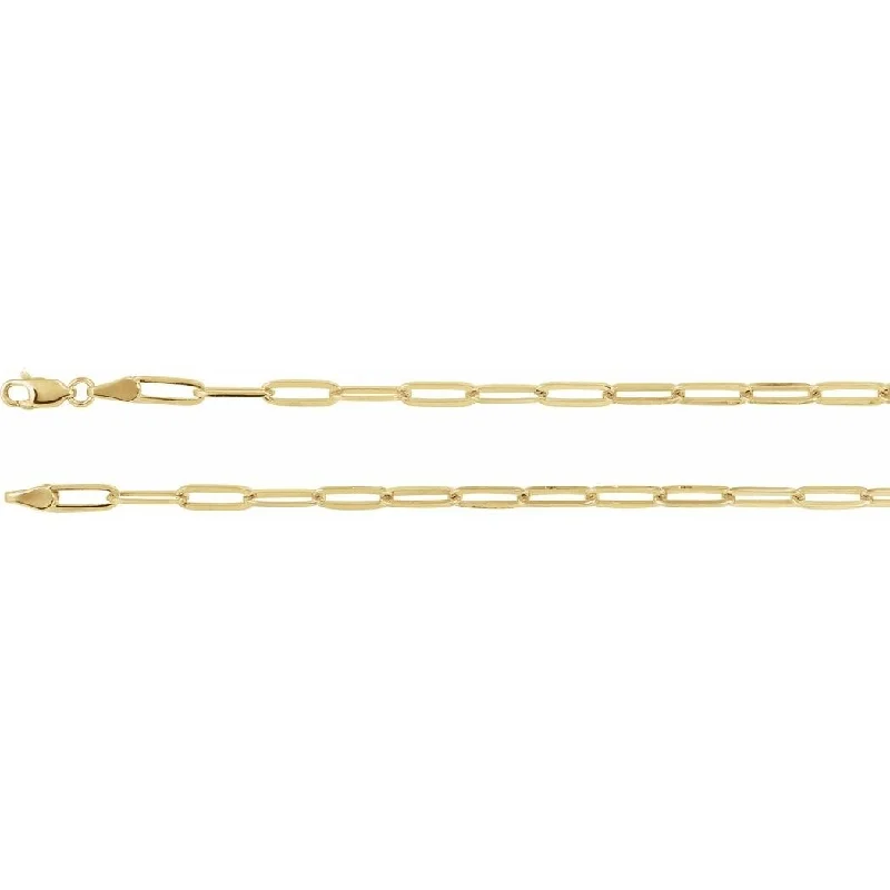 Sparkling crystal bracelet-Curata 14k Yellow Gold 7 Inch Polished Flat Wire Long Link Bracelet With Lobster Clasp