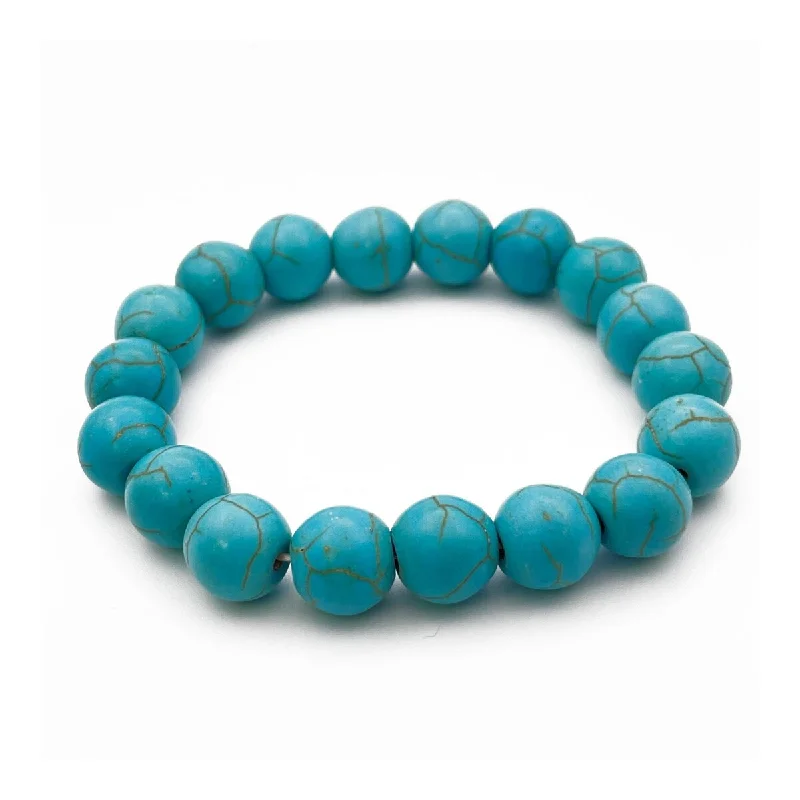 Octagon charm bracelet-Donatello Gian Turquoise Ball Stretch Bracelet