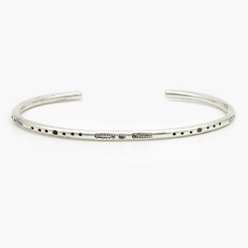 Fixed gem bracelet-Ethnic "Aztec" Silver Bangle