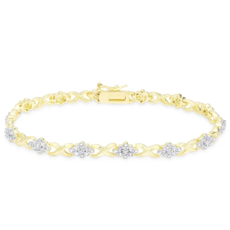 Fine-edged bracelet-Finesque 1/4 carat TDW Diamond XO Bracelet