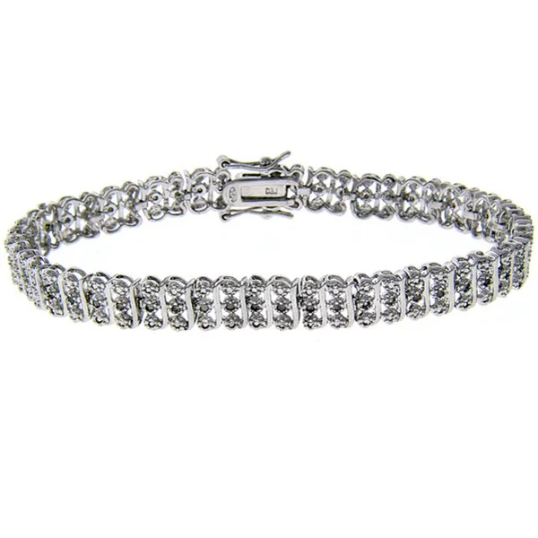 Dual-stone bracelet-Finesque Sterling Silver 1/2ct TDW Diamond Tennis Bracelet (J-K, I3)