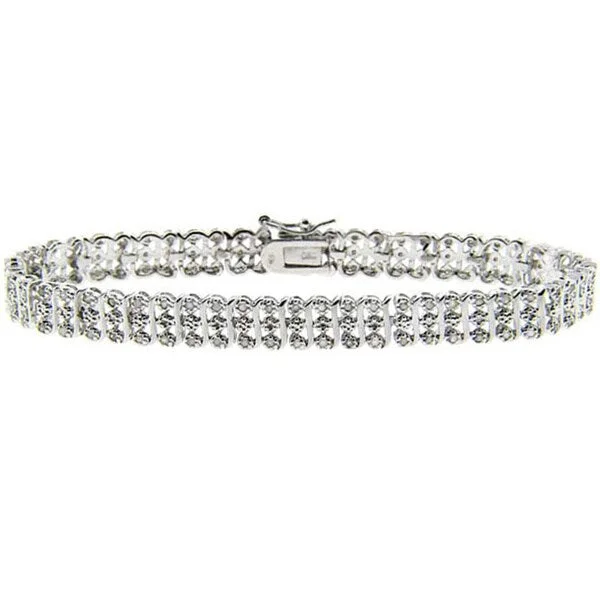 Textured iron bracelet-Finesque Sterling Silver 1ct TDW Diamond S-Link Bracelet