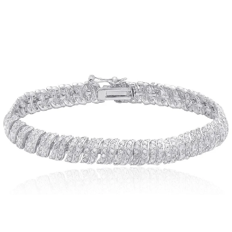 Textured iron bracelet-Finesque Sterling Silver 2 1/2ct TDW Diamond Bracelet (I-J, I2-I3)