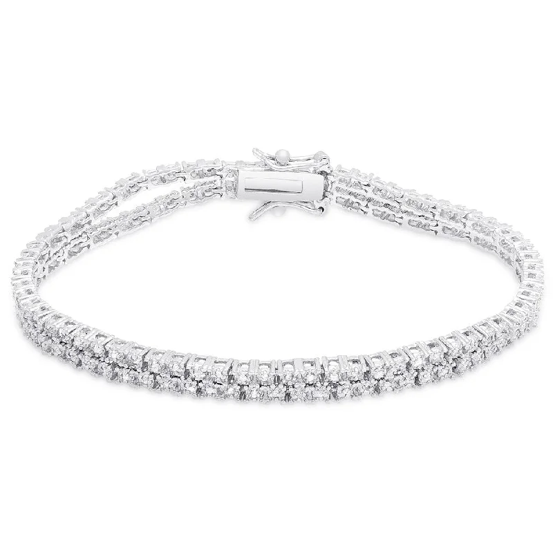 Sparkling crystal bracelet-Finesque Sterling Silver 3/5 ct TDW Diamond Bracelet