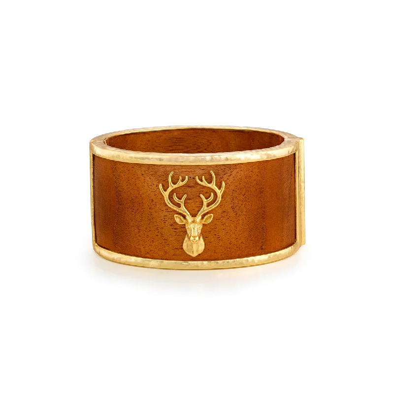 Elevated tier bracelet-Forest Walk Stag Bangle - Teak