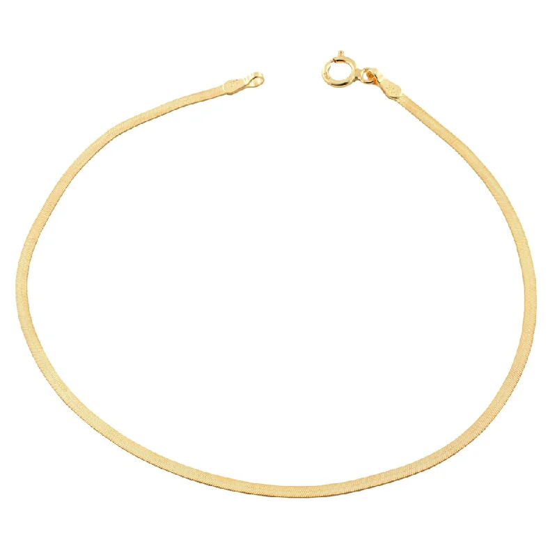 Packed sapphire bracelet-Fremada 10 Karat Yellow Gold 1.9-mm Herringbone Bracelet (7.5 inch)