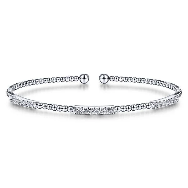 Triple-heart bracelet-Gabriel & Co., WHite Bujukan Bangle