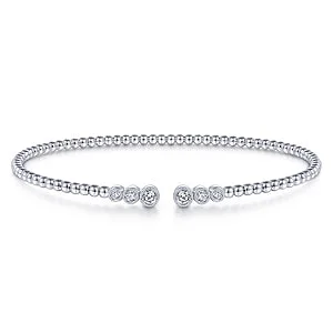 Deep-set bracelet-Gabriel & Co White Bujukan Split Bangle with Diamonds