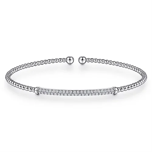 Lifted stone bracelet-Gabriel & Co. White Diamond Bar Bujukan Bangle