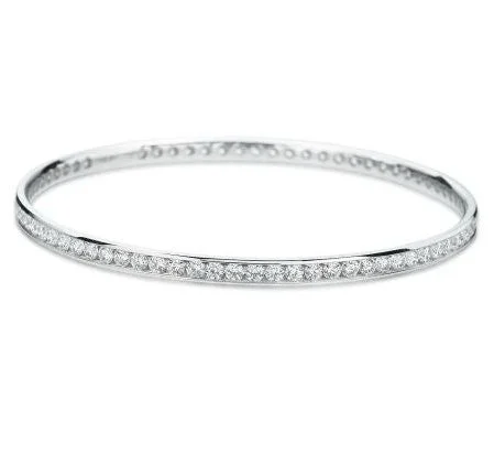 Leaning gem bracelet-Hearts On Fire Eternity Channel Bangle