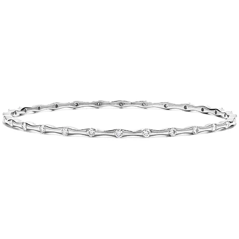 Flat-set stone bracelet-Hearts On Fire Progression Diamond Bangle