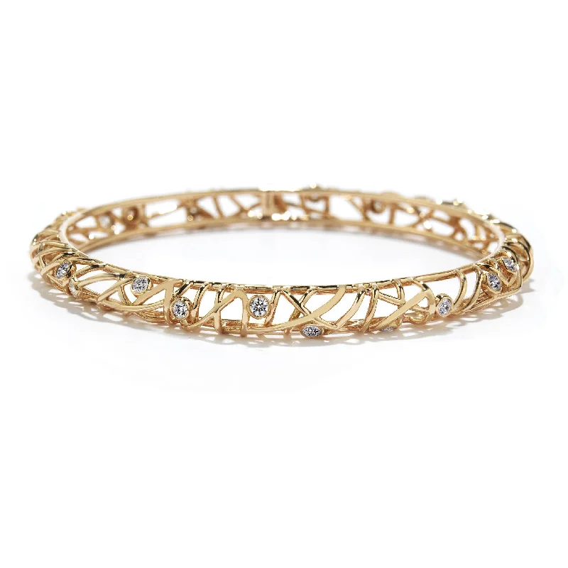 Sparkling crystal bracelet-Hearts On Fire Brocade Diamond Bangle