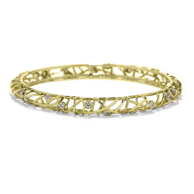 Subtle silver bracelet-Hearts On Fire Brocade Diamond Bangle