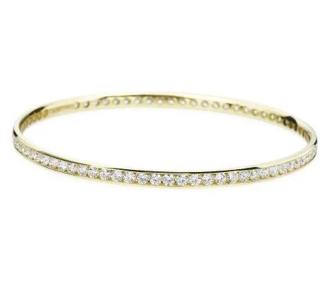 Rising bar bracelet-Hearts On Fire Yellow Gold Eternity Channel Bangle