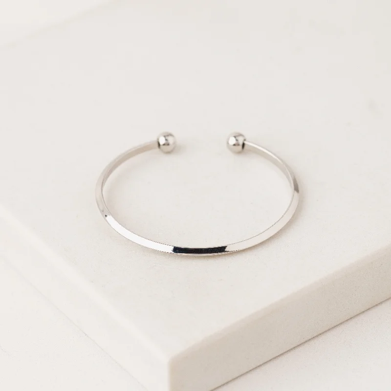 Malleable gem bracelet-Hemisphere Bangle Silver