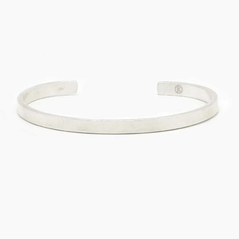 Edge-set bracelet-Maxi "Azulik" Bright Silver Bangle