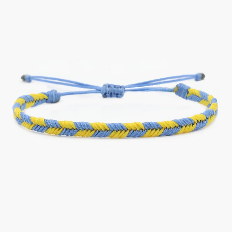 Heaped birthstone bracelet-Mini Braided "Java" Bracelet (Blue/Yellow)