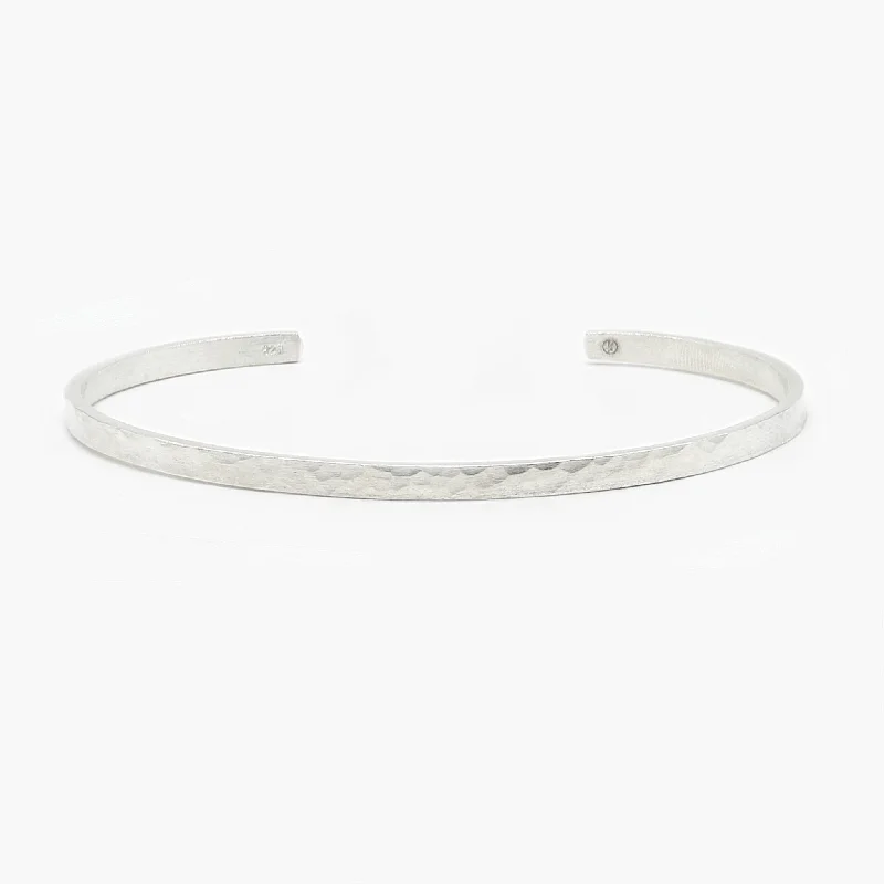 Perforated bracelet-Mini Hammered Silver Bangle