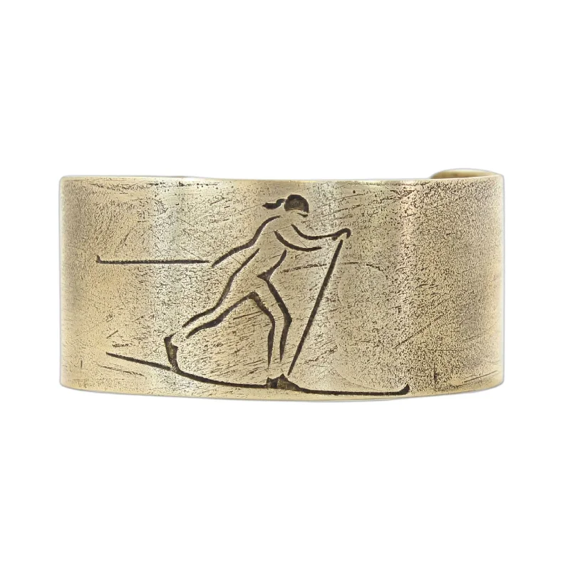 Hand-carved bracelet-Nordic Run Cuff Bracelet