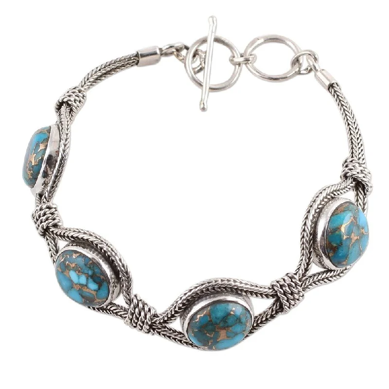 Eclectic stone bracelet-NOVICA Handmade Heavenly Blues Bracelet (India)