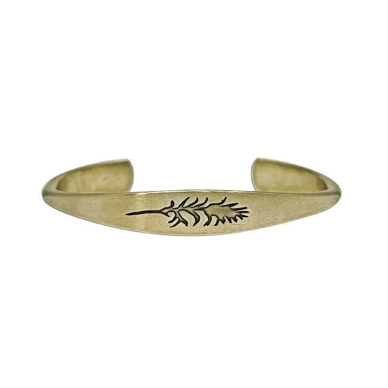 Lone pearl bracelet-Paintbrush Signet Cuff