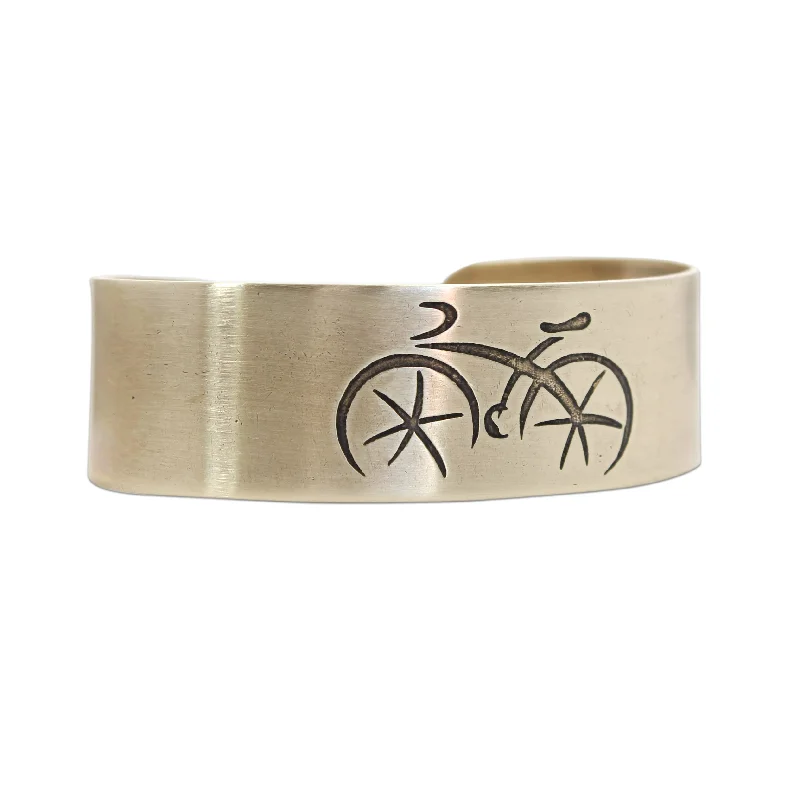 Glimmering gem bracelet-Ride Bicycle Cuff Bracelet