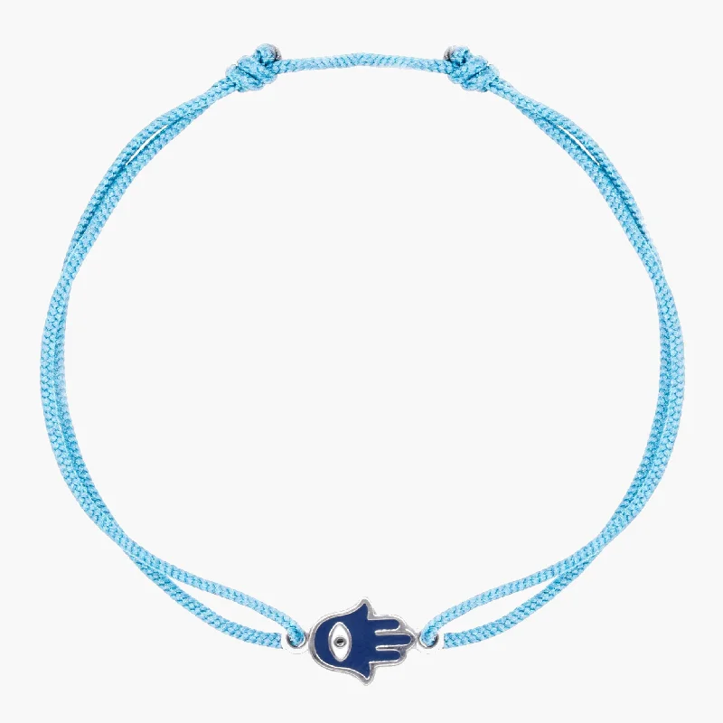 Shimmering citrine bracelet-Rope Hamsa Bracelet (Light Blue)