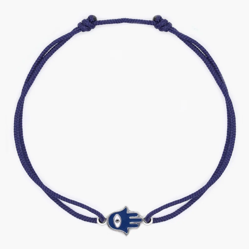 Worn-edge bracelet-Rope Hamsa Bracelet (Navy Blue)