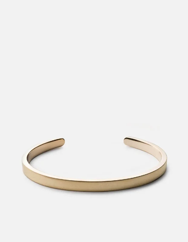 Flecked band bracelet-Singular Cuff, Matte Brass