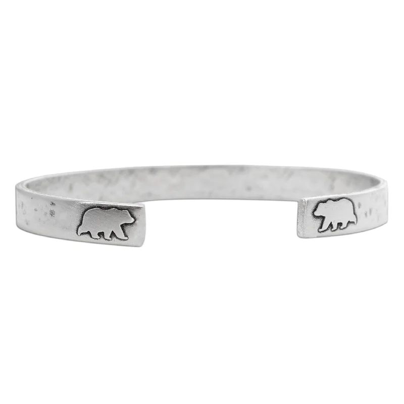 Smooth aluminum bracelet-Skinny Bear Cuff Bracelet