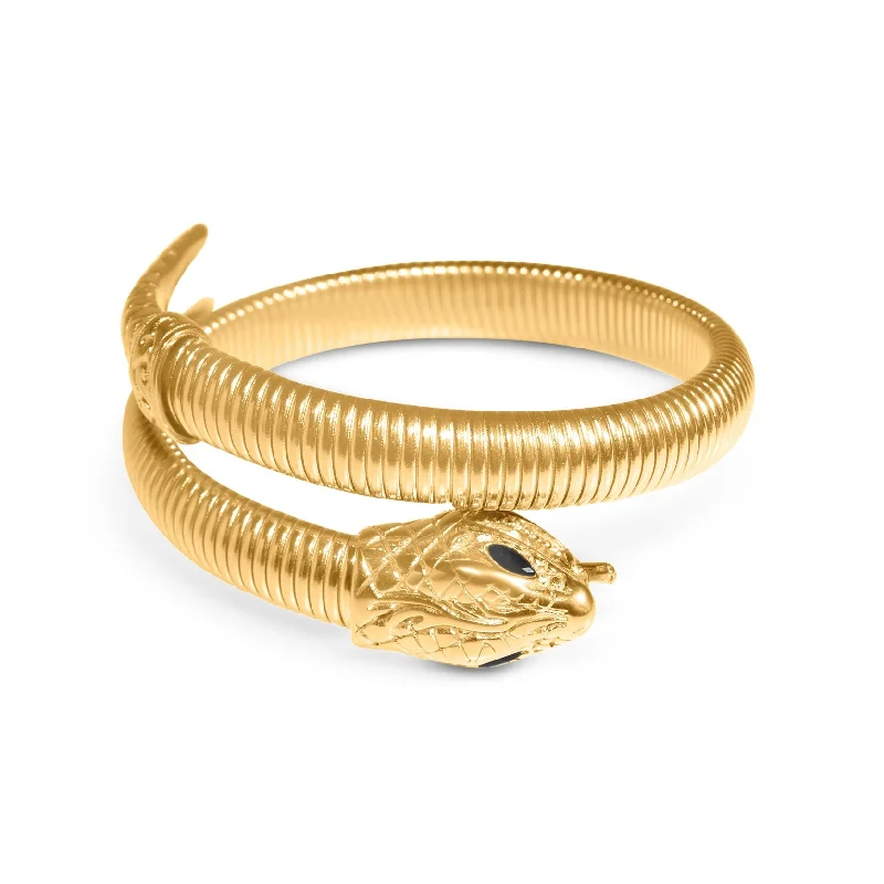 Inscribed initial bracelet-Snake Bangle