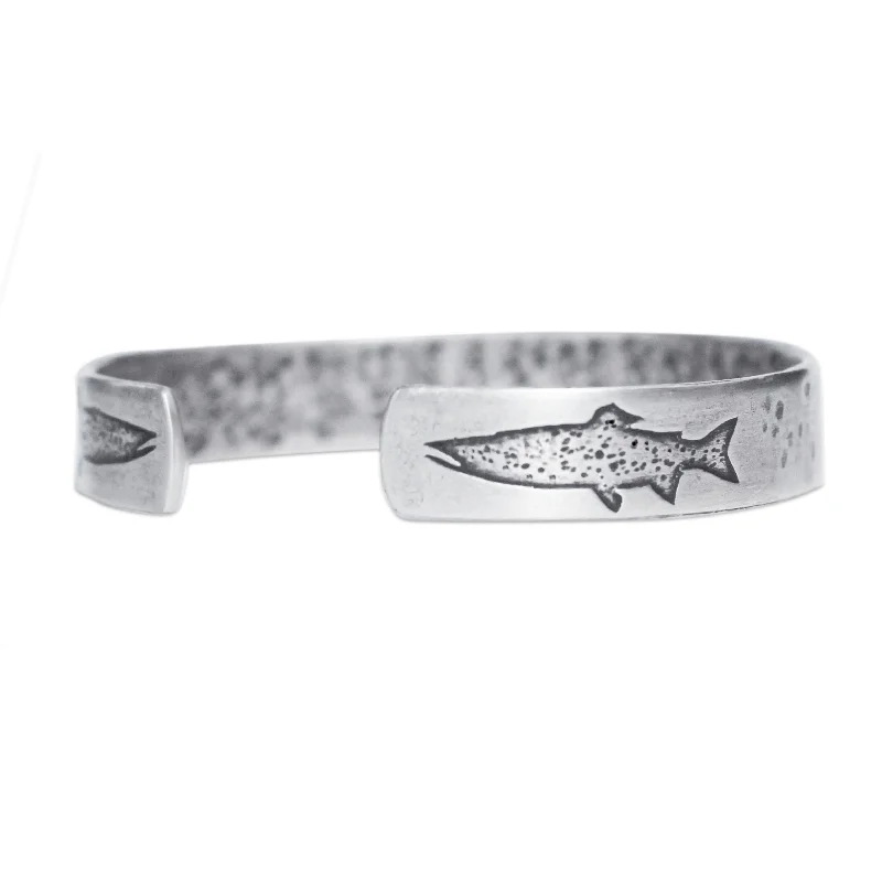 Broad band bracelet-Trout on Tips Cuff Bracelet