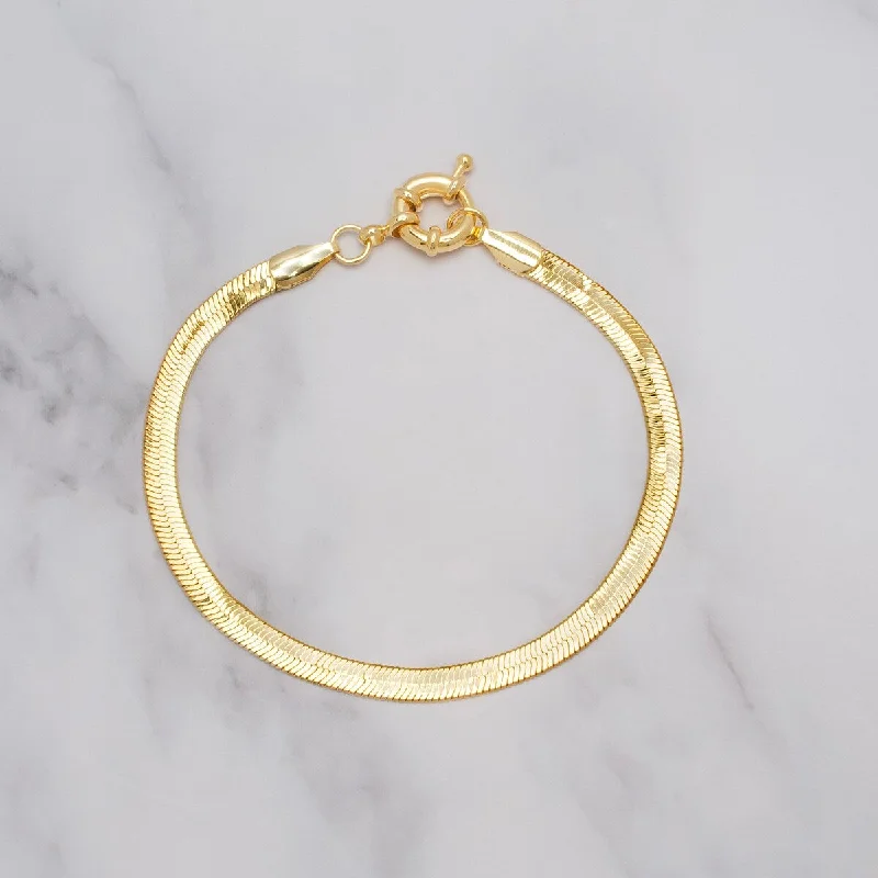 Framed design bracelet-Victoria Townsend Yellow Gold Plated Herringbone Bracelet