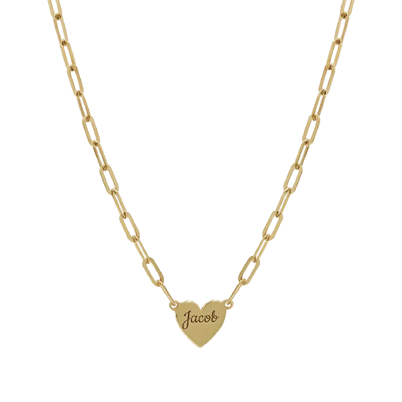 Eclectic stone necklace-Engravable Multi Heart Paper Clip Necklace