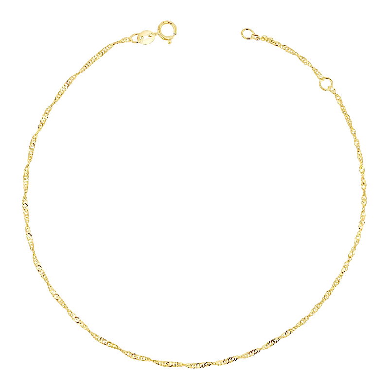 Carved gem necklace-Singapore Chain Anklet