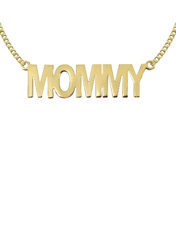 Open coil necklace-14K Gold  Mommy Name Plate Necklace | Style #122