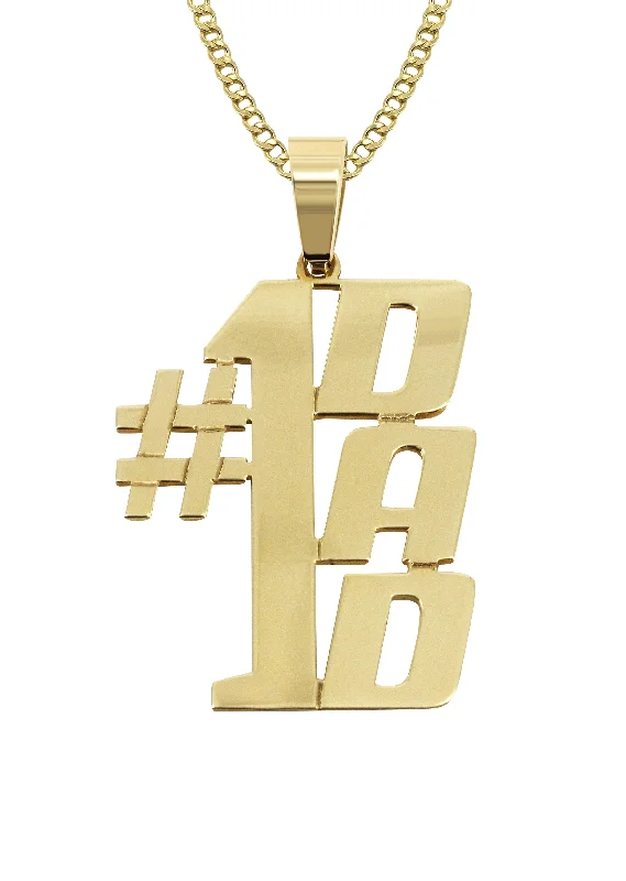 Fine-edged necklace-14K Gold  Number Name Plate Necklace | Style #119