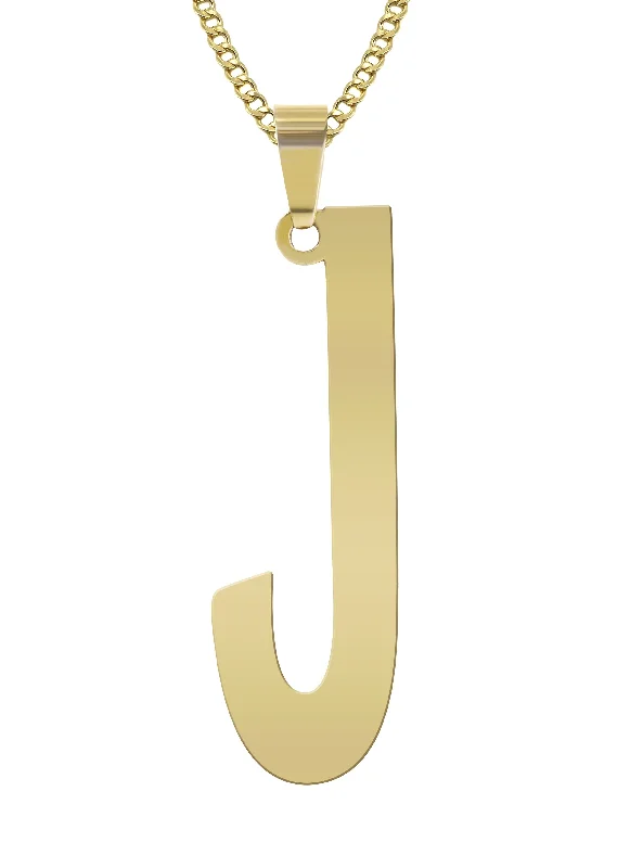 Chilly aquamarine necklace-14K Gold  Single Letter Name Plate Necklace | Style #92