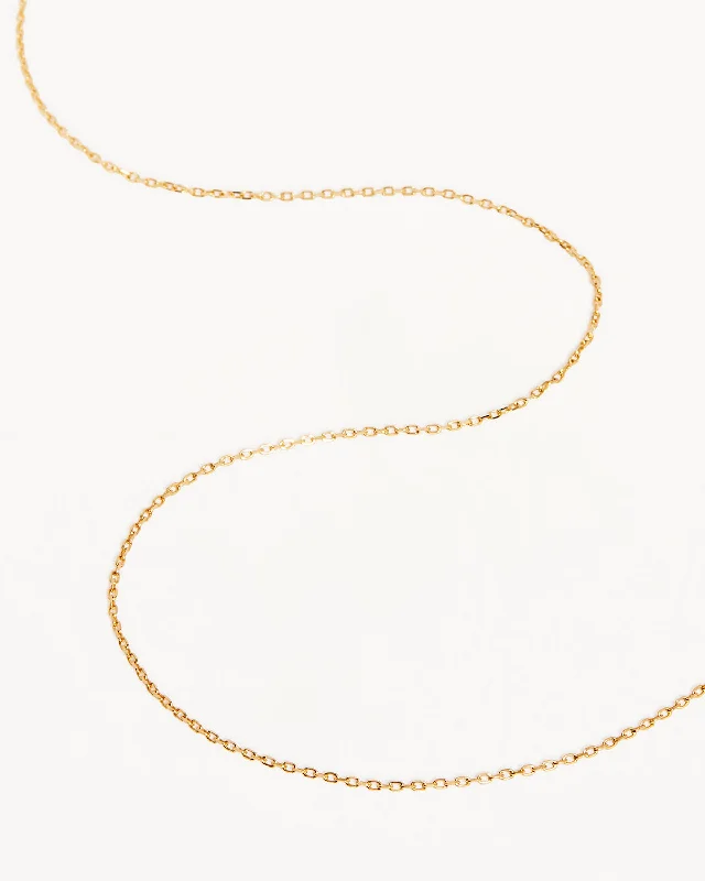 Rich garnet necklace-14k Solid Gold 18" Signature Chain Necklace