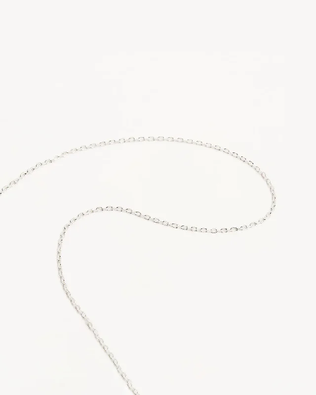 Rough-edge necklace-14k Solid White Gold 18" Signature Chain Necklace